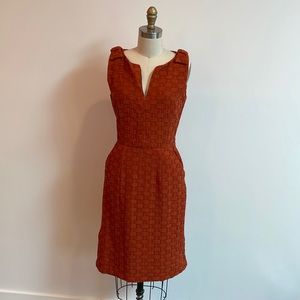 Anthropology Tabitha orange pocket dress